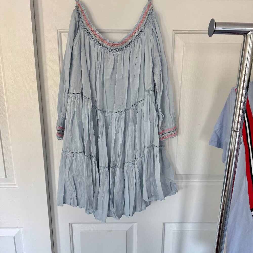 Free People Sunbeams Blue Embroidered Mini Dress - Picture 6 of 6